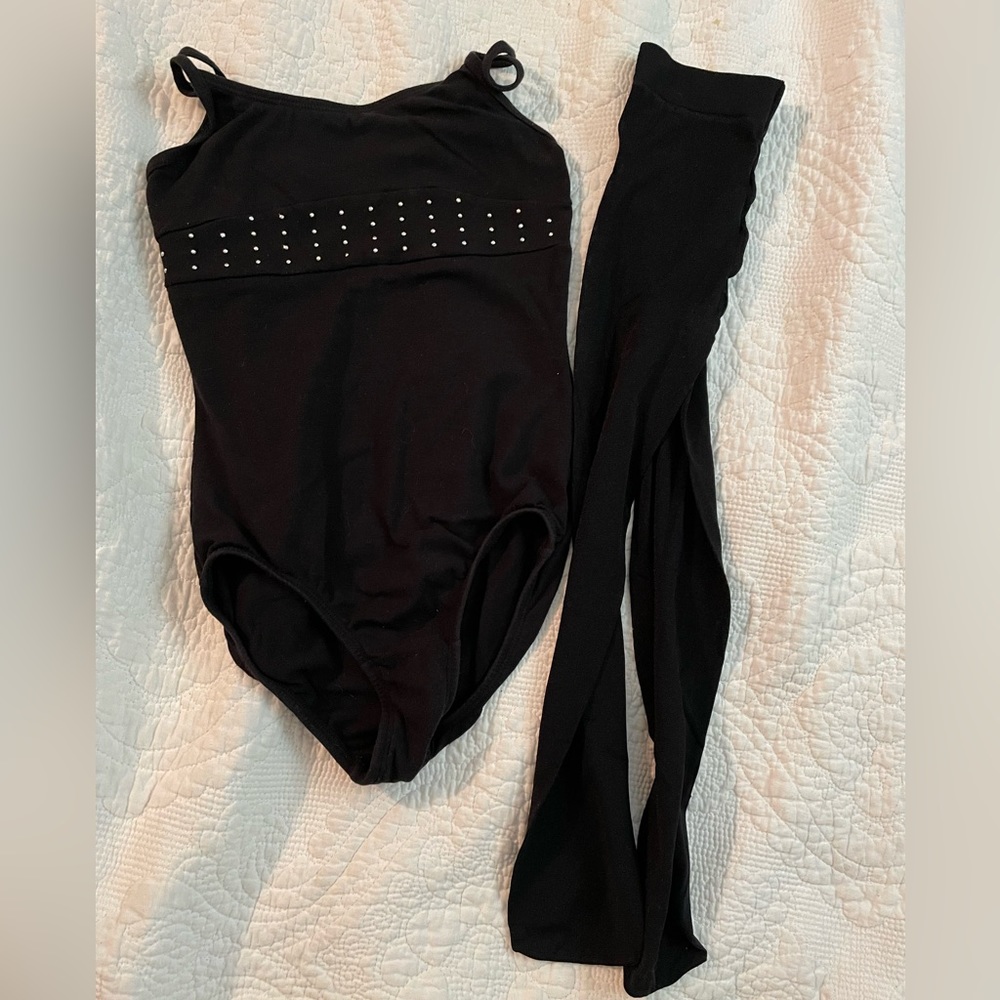Leotard and tights size 7/8- black